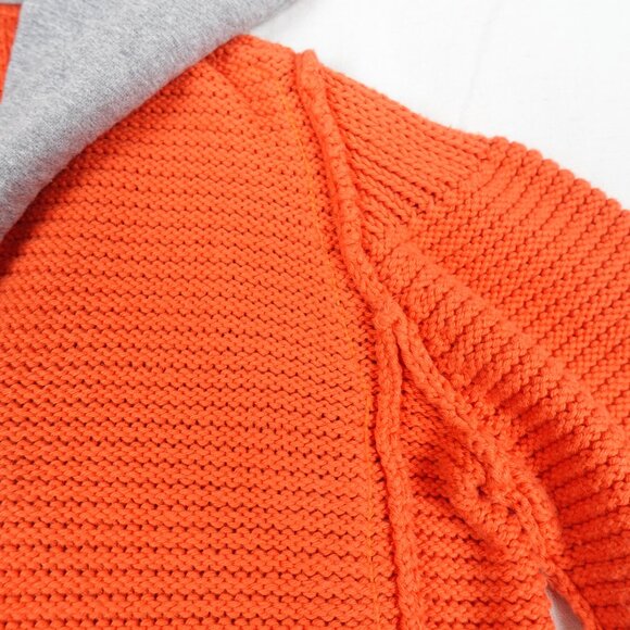 Pure Handknit Cotton Hoodie Sweater Women's M/L One Button Cardigan - Picture 9 of 11